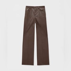 NWT Pull&Bear Brown Faux Leather Pants size 8